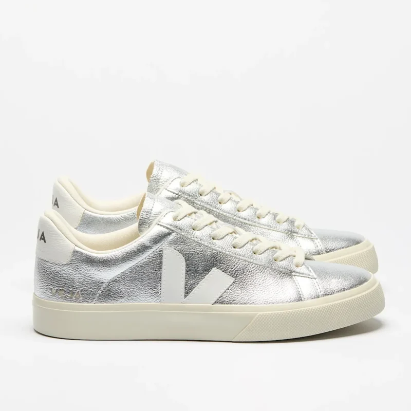 Veja Campo Leather Silver White
