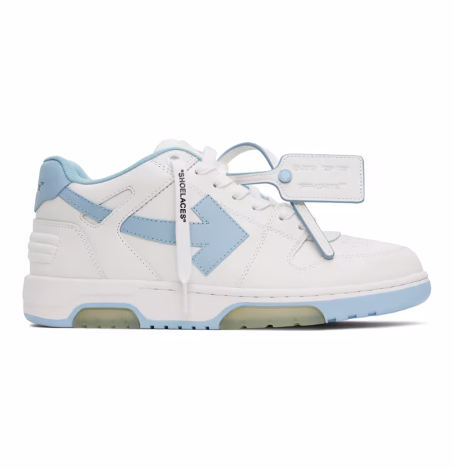 Off-White White & Blue Out Of Office Leather Sneakers