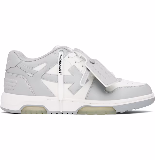 Off-White White & Gray Out Of Office Calf Leather Sneakers