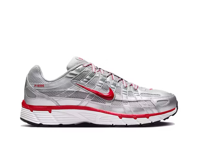 Nike P-6000 Metallic Silver Gym Red