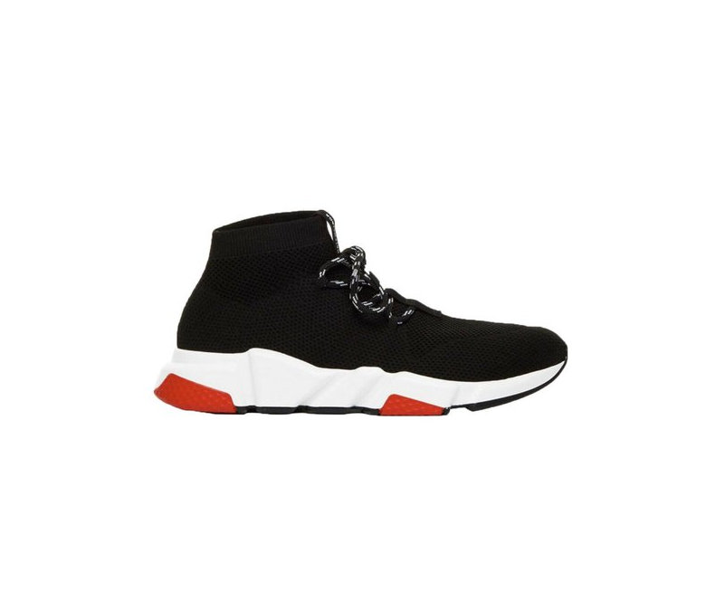 Balenciaga Speed Trainer Lace Up Red Black Red