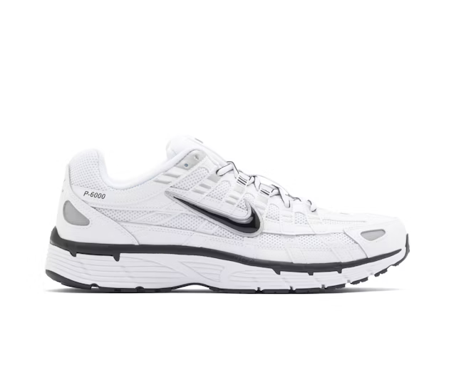 Nike P-6000 White Metallic Silver Black