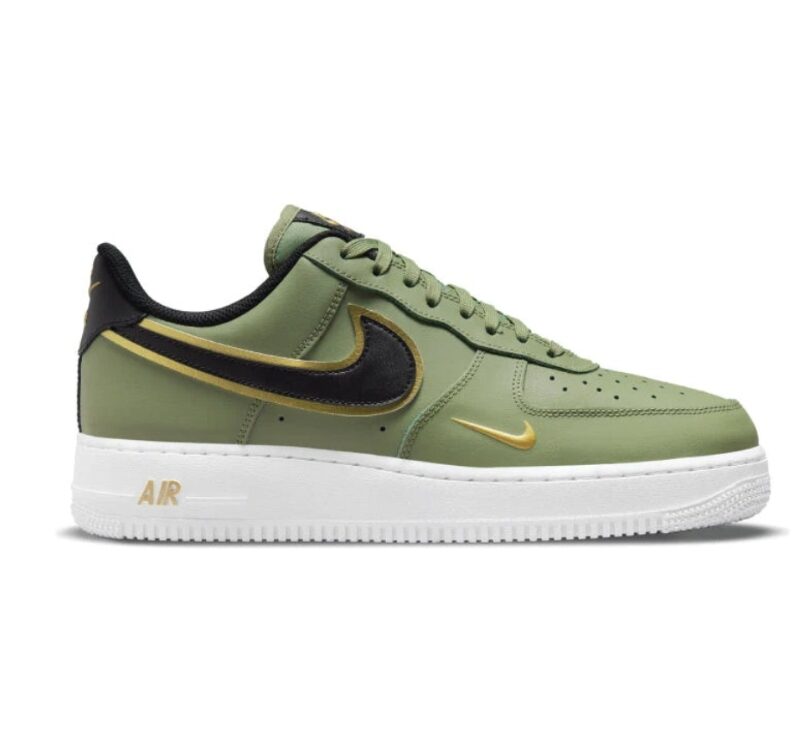 Nike Air Force 1 "Double Swoosh Olive Gold Black"